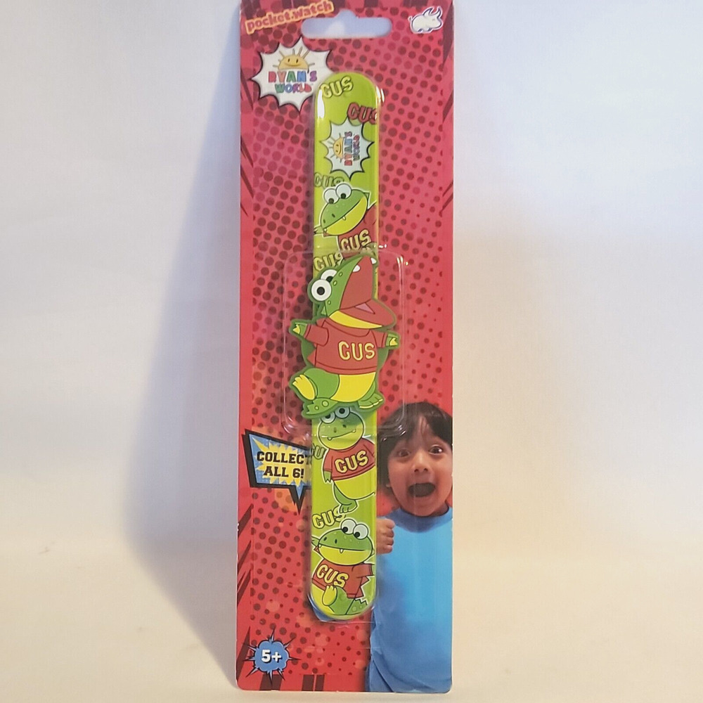 Ryan's World Pocket Watch Gator Gus Slap Band Bracelet New Green